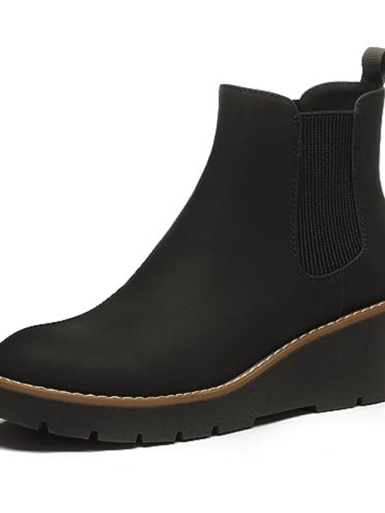 Shoes - 🆕 Women's Chelsea Wedge Boots Elastic Platform Lug Sole Slip on Wedge Ankle